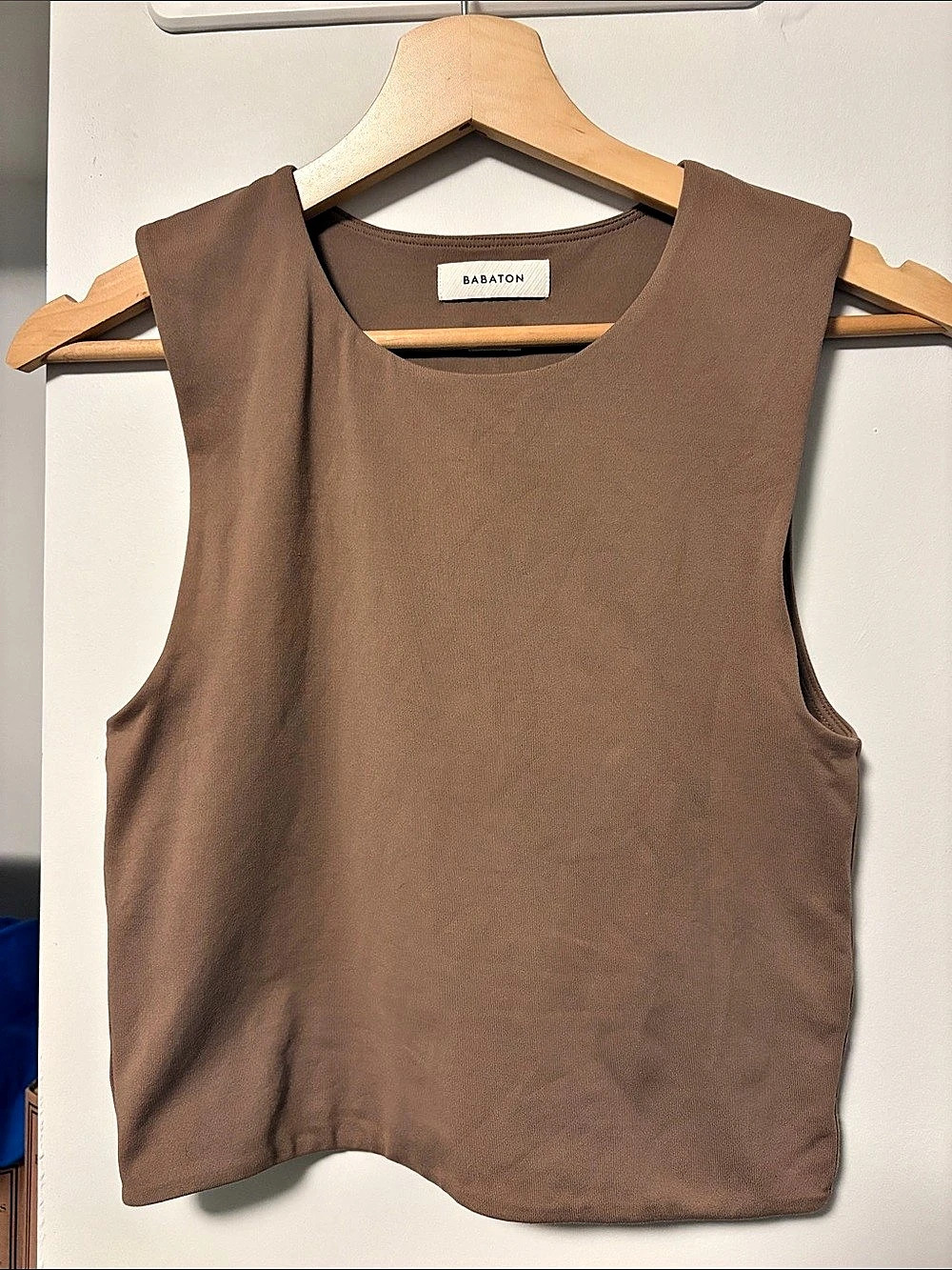 Taupe Contour Muscle Tank from the Aritzia house brand Babaton